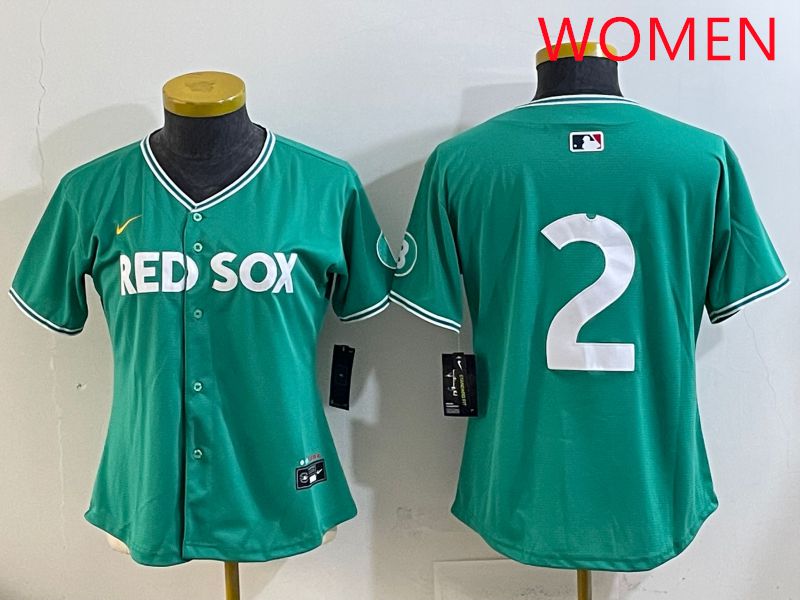 Women Boston Red Sox #2 No Name Green Joint Name Nike 2025 MLB Jersey style 1->women mlb jersey->Women Jersey